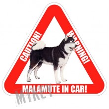 Наклейка — “MALAMUTE IN CAR”